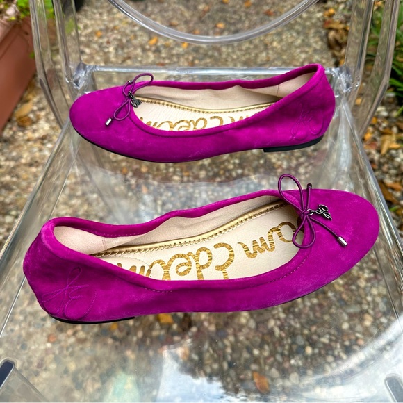 VIBRANT 🎉 Sam Edelman Magenta Felicia Round Toed Ballet Flats size 7 (37) - Picture 3 of 13